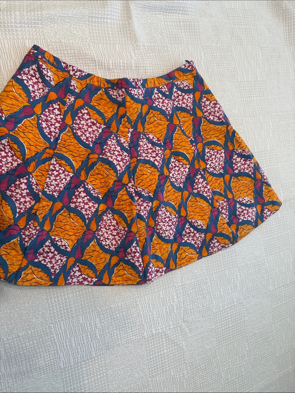 Zara Orange, Blue & Purple Printed Circle Skirt